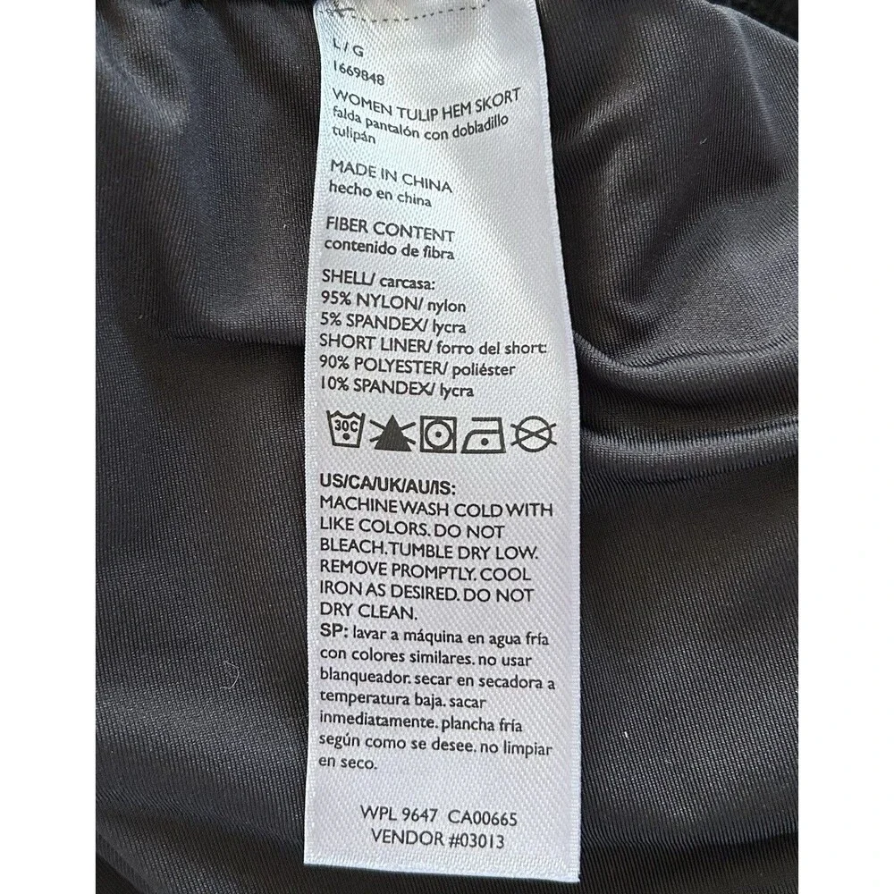Eddie Bauer Women’s Tulip Hem Skort Black Large Hiking Travel Athletic Stretch